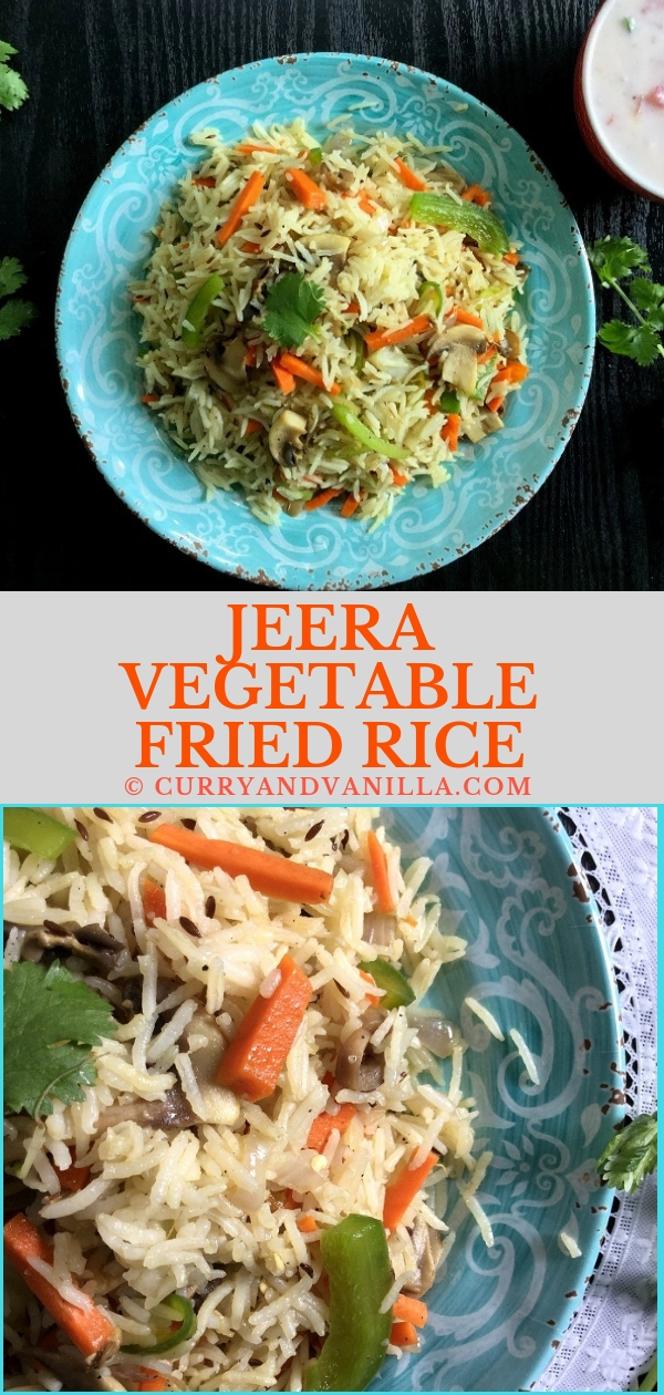 Jeera Vegetable Fried Rice With Tomato Onion Raita - CurryandVanilla