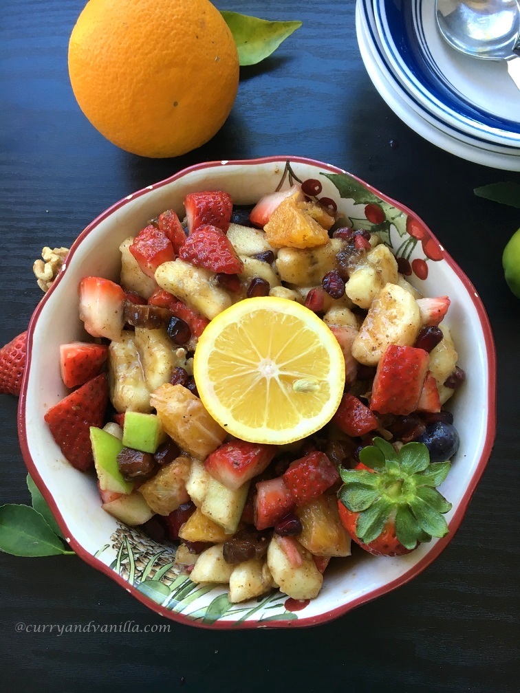 Fruit Chaat (Indian Fruit Salad Recipe) - CurryandVanilla